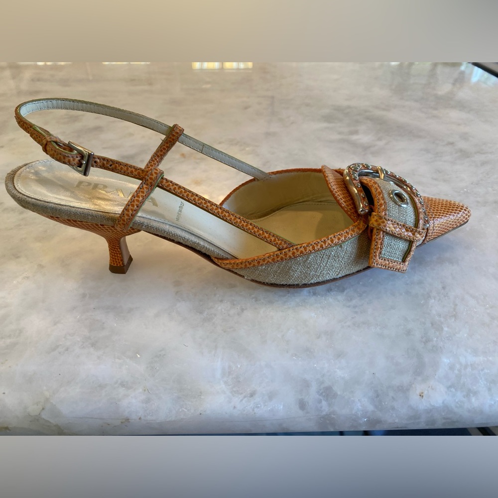 Prada slingback kitten heel